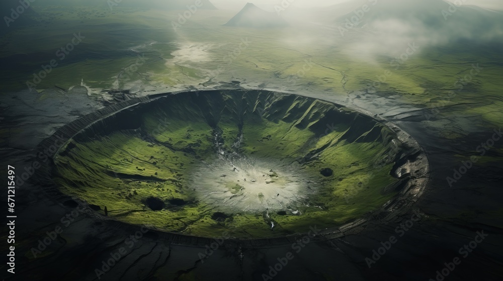 crater of an extinct volcano. - obrazy, fototapety, plakaty 