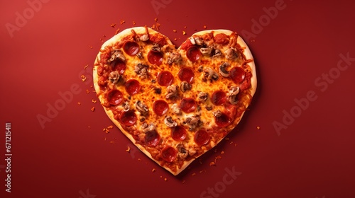 heart shaped pizza.