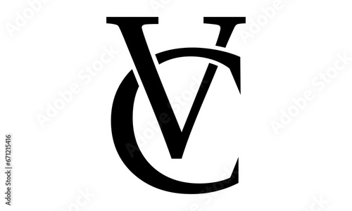 CV monogram letter logo icon