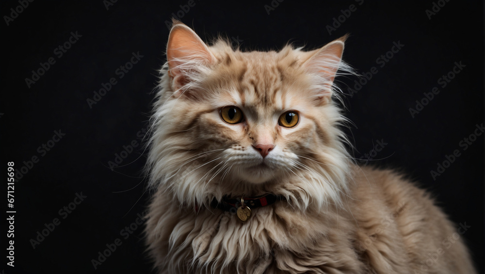 cat isolated on a white background. Backdrop with copy space