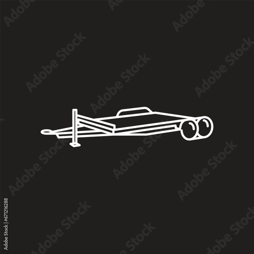 Small car trailers icons set trailers for passenger cars black silhouette side view vector