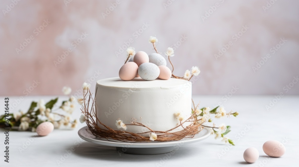 Easter cake with chocolate eggs. Easter cake with chocolate eggs.