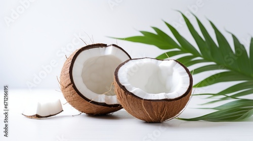 coconuts on white background.
