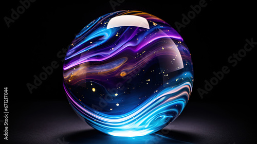 sphere on black background