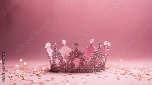 crown on a pink background.