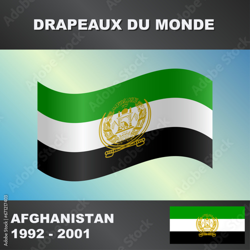Drapeau ondulé par le vent d'afghanistan 1992-2001