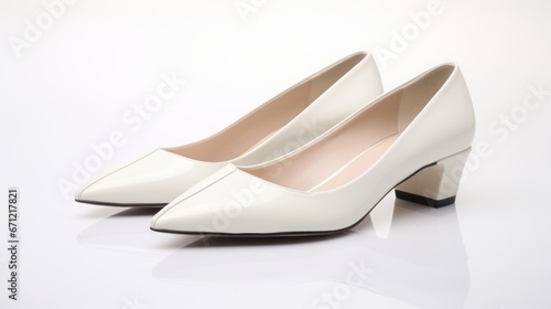 white shoes on a white background.