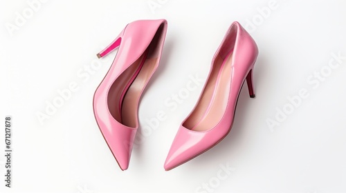 pink shoes on white background.