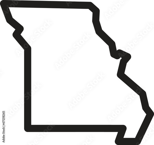 Missouri state icon. Pictogram for Editable stroke. 
map of the U.S. state of Missouri vector illustration