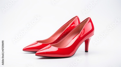 red shoes on a white background.