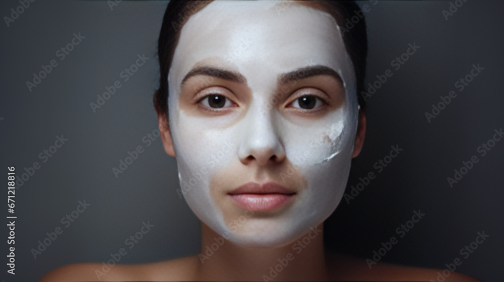 portrait of a young woman in a skin care face mask portrait of a young woman in a skin care face mask