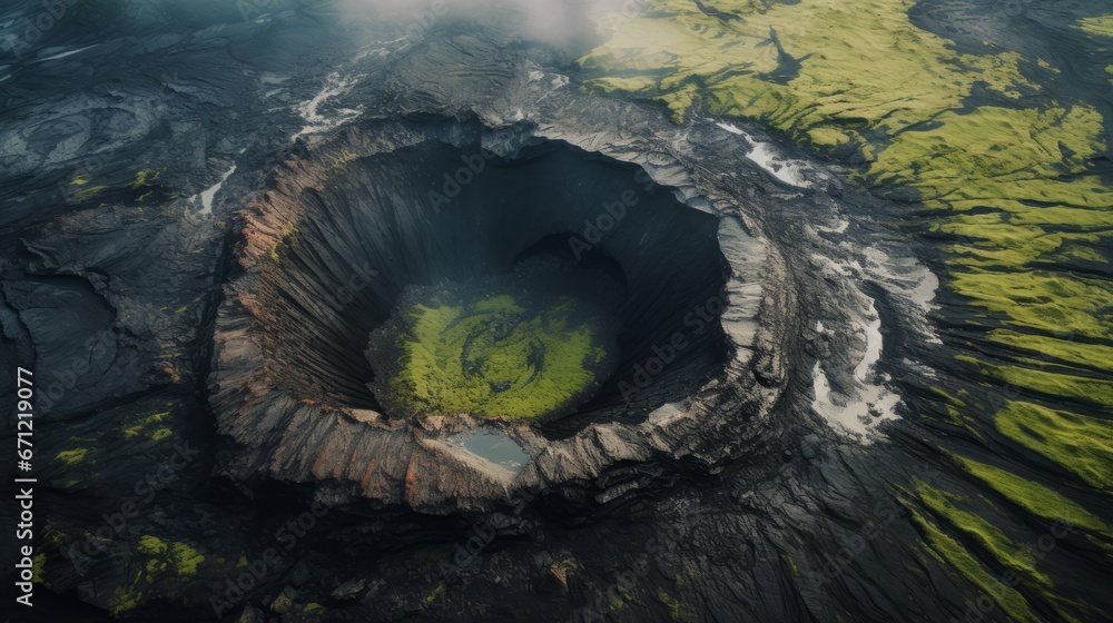 crater of an extinct volcano. - obrazy, fototapety, plakaty 