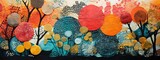 Collage multicolore organique abstrait de différentes textures et patchs de motifs. Idéal comme fond d'écran. IA générative, IA