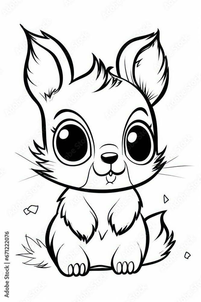 Obraz premium Pencil drawing to color of a puppy. Generative AI.
