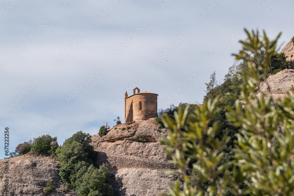 church in Montserrat mountains in Spain