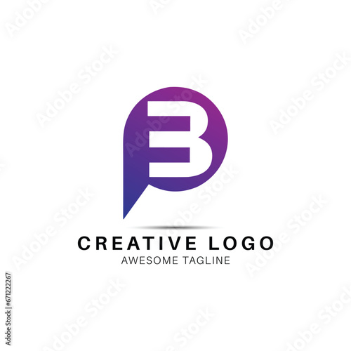 PB or P3 letter creative logo design icon