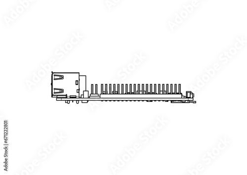 Raspberry Pi 5 board Silhouette	