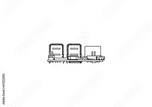 Raspberry Pi 5 board Silhouette	