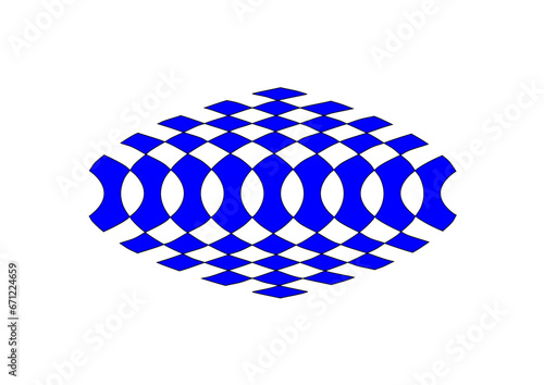 komplexe grafik aus vielen blauen rauten, modernes abstraktes design, interessantes formales muster