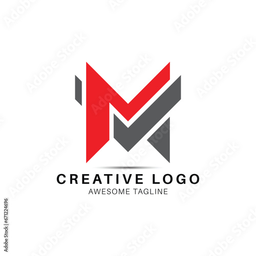 MV letter creative logo design icon