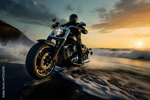 Motorcycle in the desert © Hornet Graphics