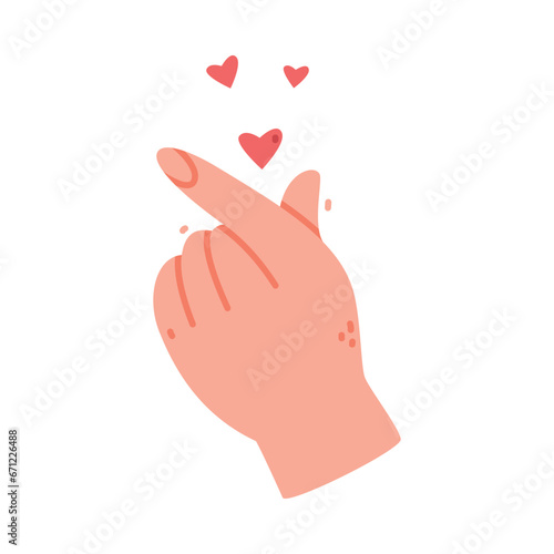 Human Hand Show Love Heart Gesture Vector Illustration