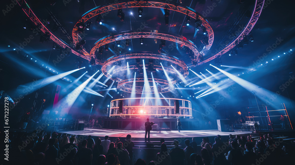 Live stage production with circular light