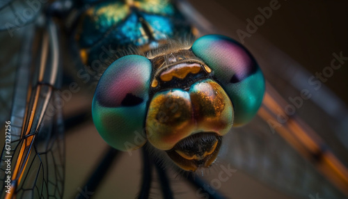 The vibrant bee multi colored wings glisten in the summer sun generated by AI © Jeronimo Ramos