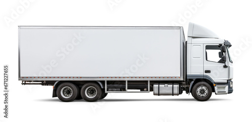 White truck isolated from transparent background, png