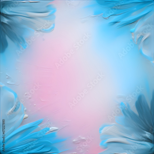  romantic blue and pastel pink background with feathers with empty space for greeting card, message, text for celebration. © Olivera