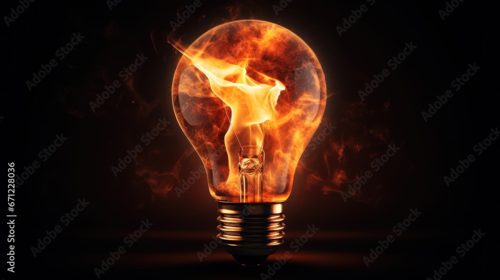 Burning Passion A flame burning brightly within a light bulb Burning Passion A flame burning brightly within a light bulb