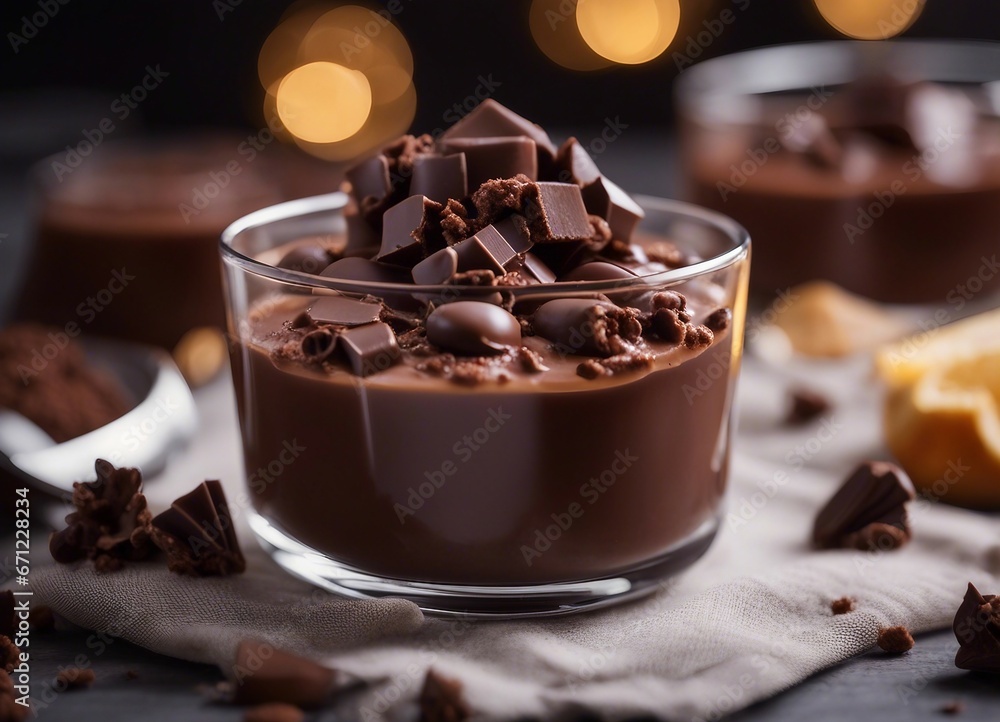 home made chocolate pudding with fresh fruits home made chocolate pudding with fresh fruits