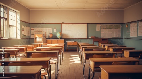 Empty school classroom. Education and school concept