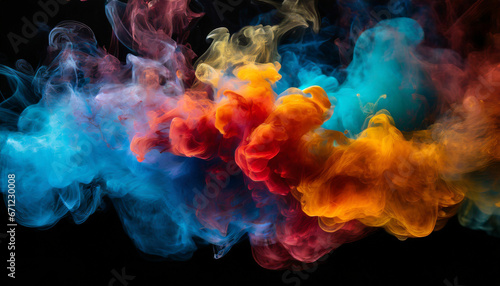 Multicolored Smoke in a Clean Black © bhatti