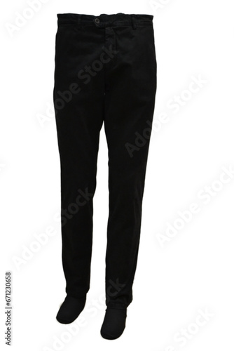 mannequin wearing black men's cotton trousers on isolated background © Alisa