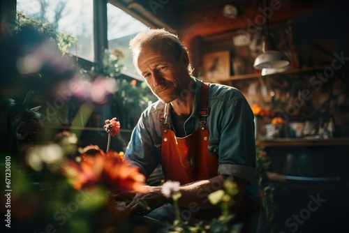 Gärtner an seinem Arbeitsplatz portraitiert | Traumberuf