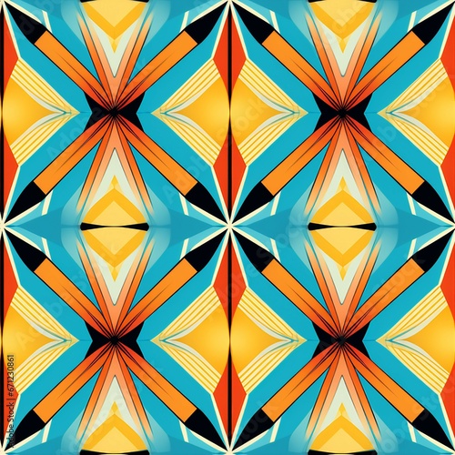 Striped Lines of Symmetry Seamless Pattern