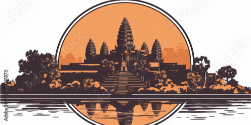 Representative illustration of Cambodia, on a white background. Generative AI.