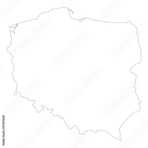 Poland map. Map of Poland in high details
