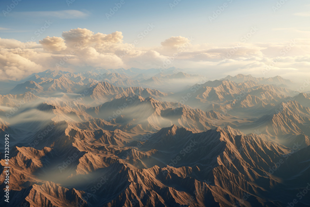 Naklejka premium sunset in the desert, generative ai