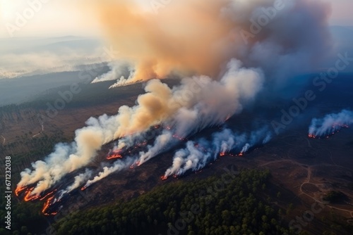 forest fire top view