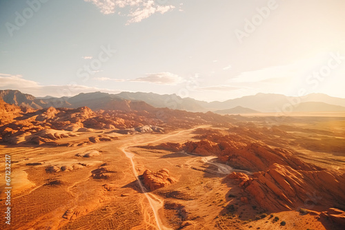 sunset in the desert, generative ai