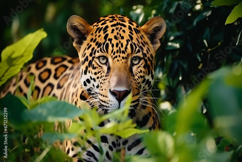close up of a leopard  generative ai