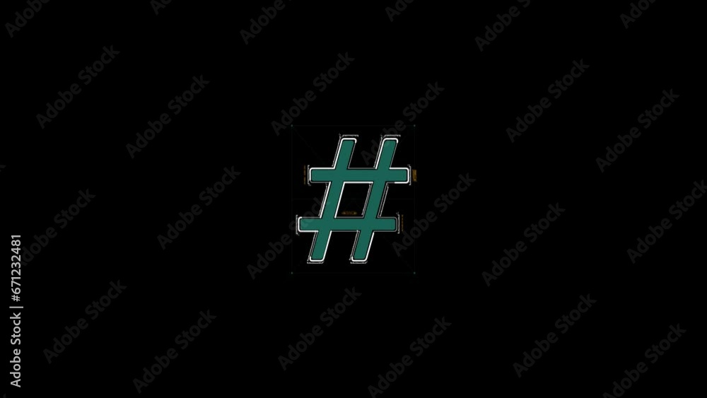 Symbols - Technological Cyber HUD Alphabet with Green Highlights, Isolated on Black Background Symbols - Technological Cyber HUD Alphabet with Green Highlights, Isolated on Black Background