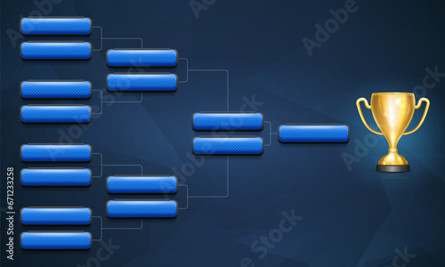 The schedule of football tournament matches. Playoffs table. Vector template for your design.
