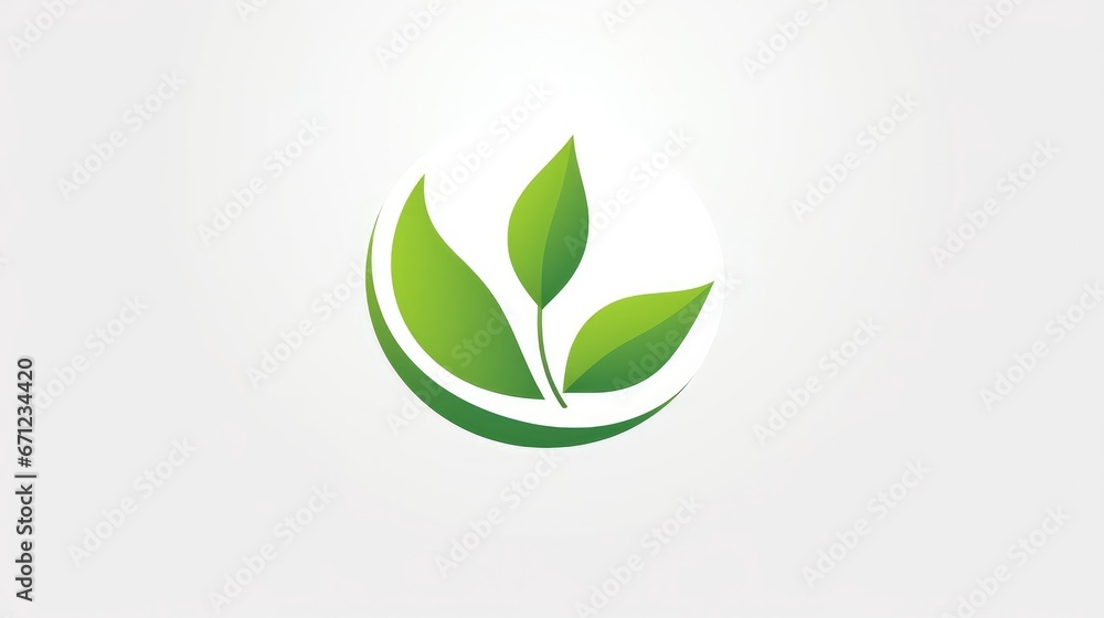 Minimalist geometric logo of green leaf vector graphic Minimalist geometric logo of green leaf vector graphic