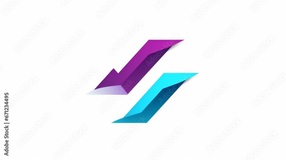 A minimalistic logo with a theme of a stock chart and arrow to the upside, colored blue and purple A minimalistic logo with a theme of a stock chart and arrow to the upside, colored blue and purple