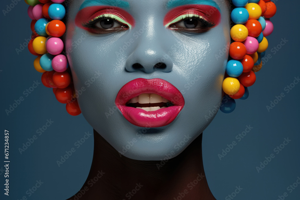 Conceptual portrait of a girl with unusual make-up Conceptual portrait of a girl with unusual make-up