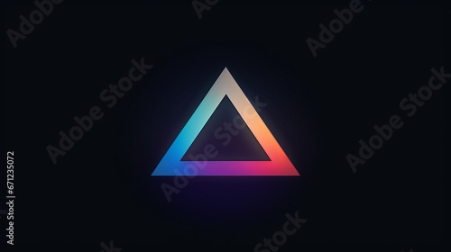 The logo is an abstract graphic that represents motion, progress, or transformation with a triangle photo