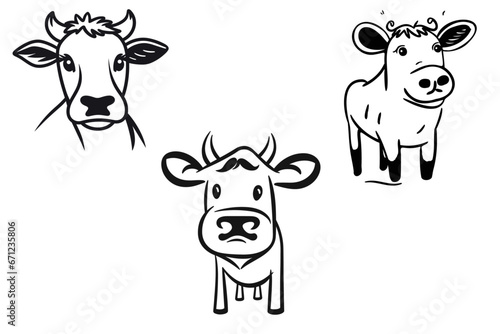 sketches of a simple animated cow character